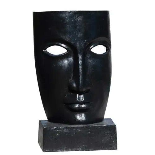 STATUE MASQUE 120 CM NOIR