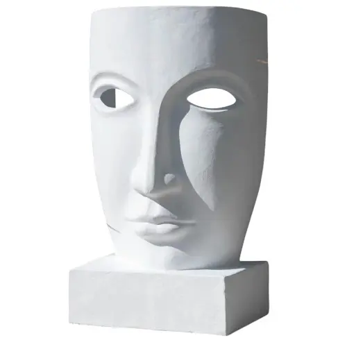 STATUE MASQUE 120 CM  BLANC
