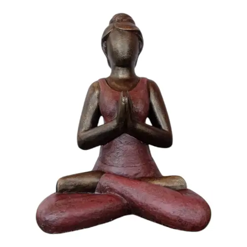 STATUE YOGA NAMASTE ROUGE 100CM