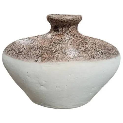 VASE CINTA MARRON ET BLANC