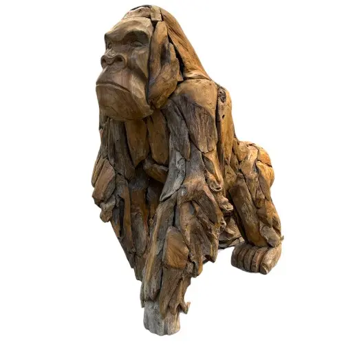 STATUE GORILLE TECK 100 CM