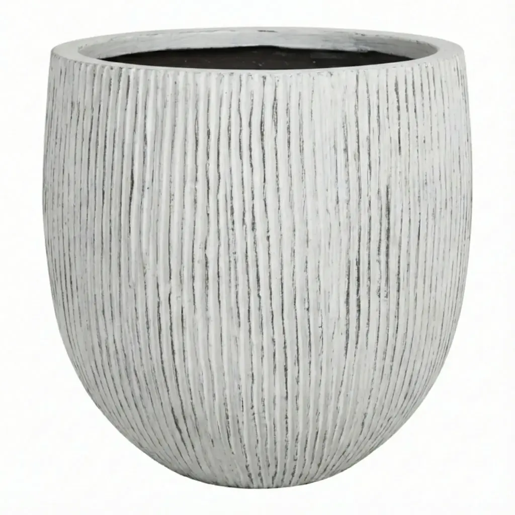 POT COCOTIER BLANC RAINURE H60XD60CM