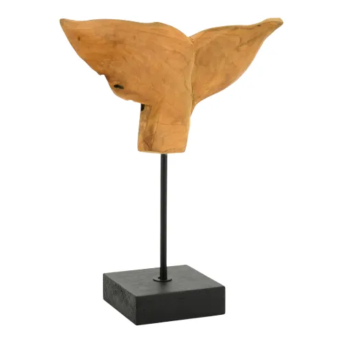 DECO QUEUE BALEINE TECK SUR SOCLE 50CM