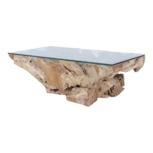 [MOBJARTABBASRECMAH90] TABLE BASSE TECK MAHONI 90 X 60 CM