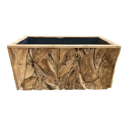 [POTRACTECJARDI50] JARDINIERE EN RACINE DE TECK H40CM