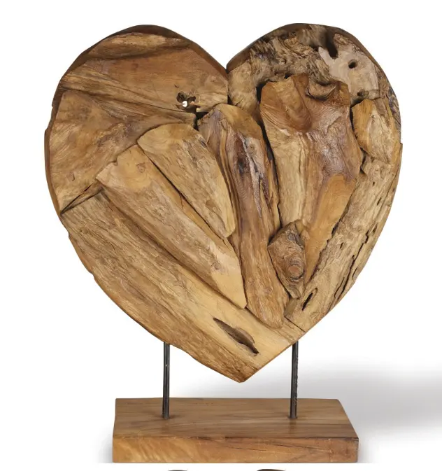 COEUR EN TECK NARO H30 CM