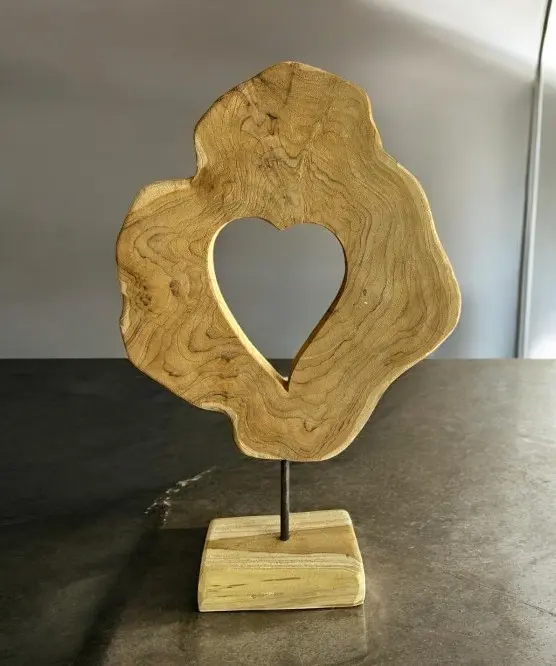 COEUR EN TECK MODELE 2 H50 CM