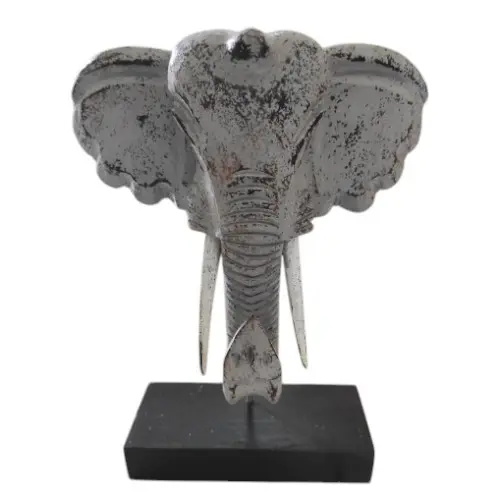 [INTANITETELE25GRI] DECO TETE ELEPHANT GRIS H25 CM