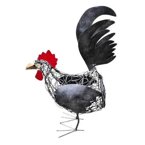 DÉCO POULE MÉTAL 40 CM