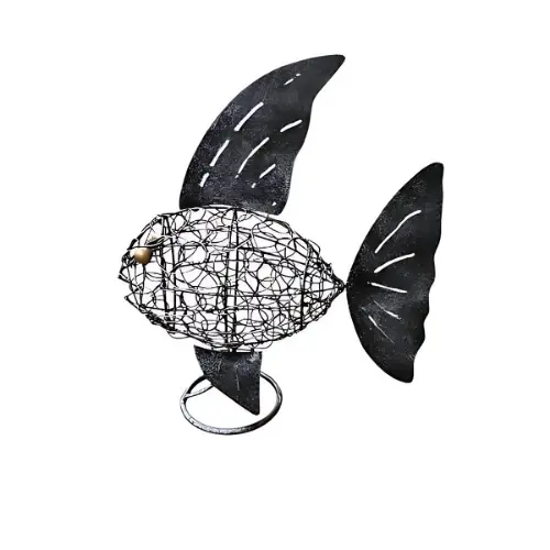 DÉCO POISSON MÉTAL 35 CM