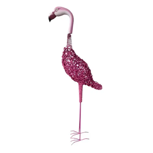DÉCO FLAMANT ROSE MÉTAL 100 CM