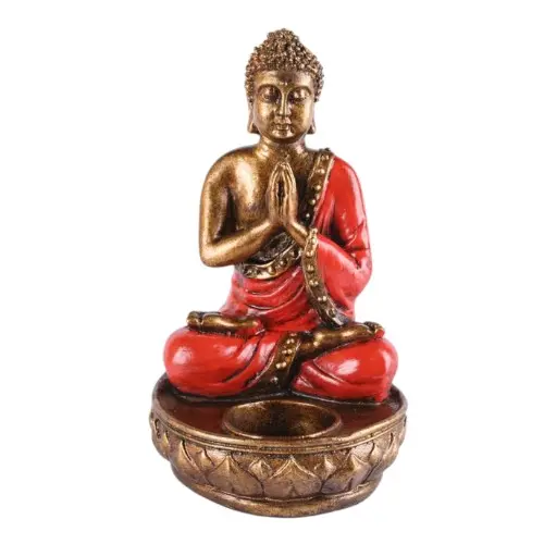[INTBOUBOU18ROU] BOUGEOIR BOUDDHA 18 CM ROUGE