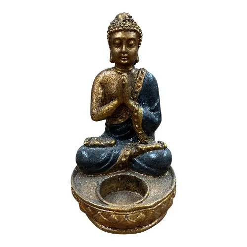 BOUGEOIR BOUDDHA 18 CM BLEU
