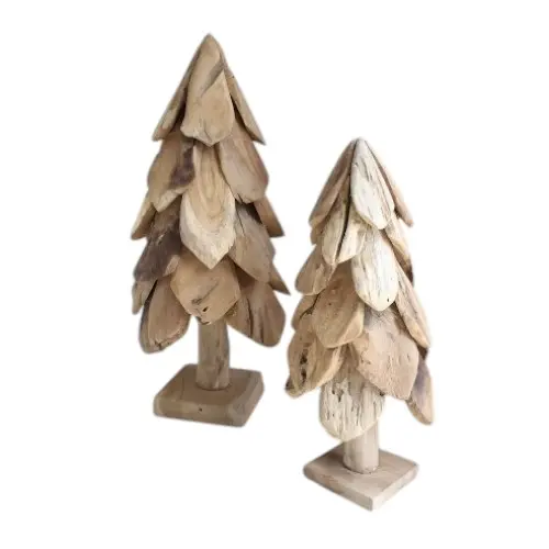 DECO SAPIN EN TECK H50 CM