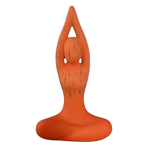 STATUE YOGA FEMME ORANGE 100 CM