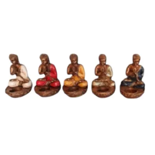 BOUGEOIR BOUDDHA 18 CM BLEU