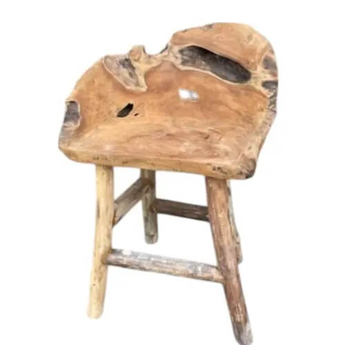 [MOBJARTABSIE75] TABOURET HAUT SIEGE TECK H75CM 