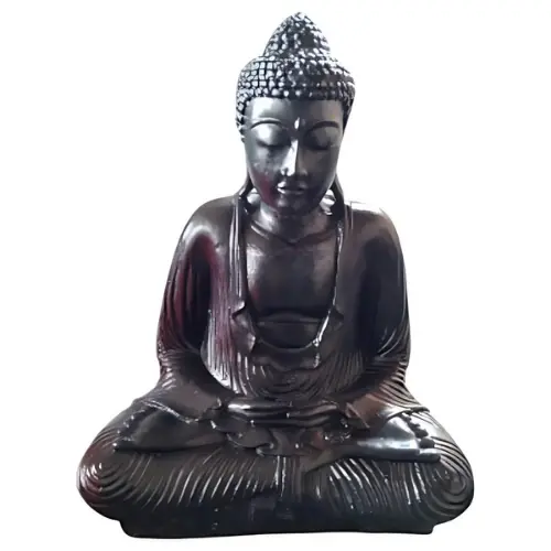 [STABOUMED62NOI] BOUDDHA 62CM NOIR