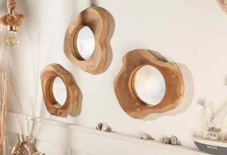 [INTMIRRON80] MIROIR ROND TECK D80 CM