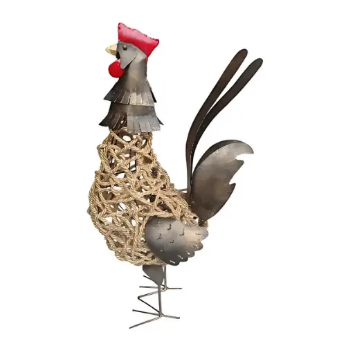 [DECMETPOU65] DÉCO COQ MÉTAL 65 CM